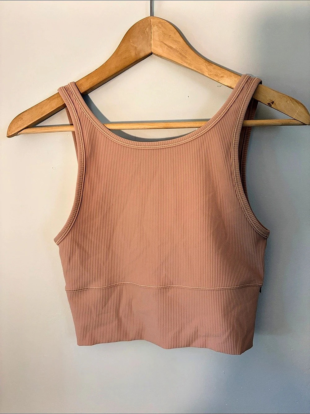 Lululemon Power Pivot Ribbed Crop Tank Brown Small Like New